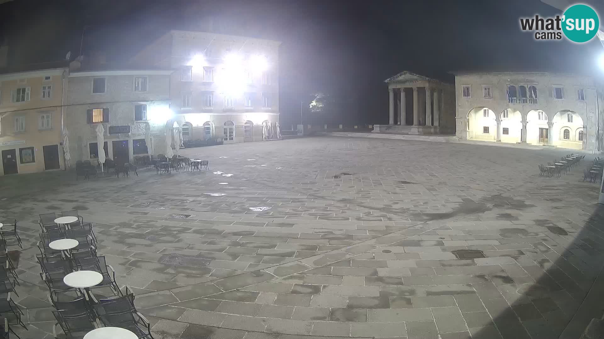 Pula webcam – Forum-Platz und Augustus-Tempel