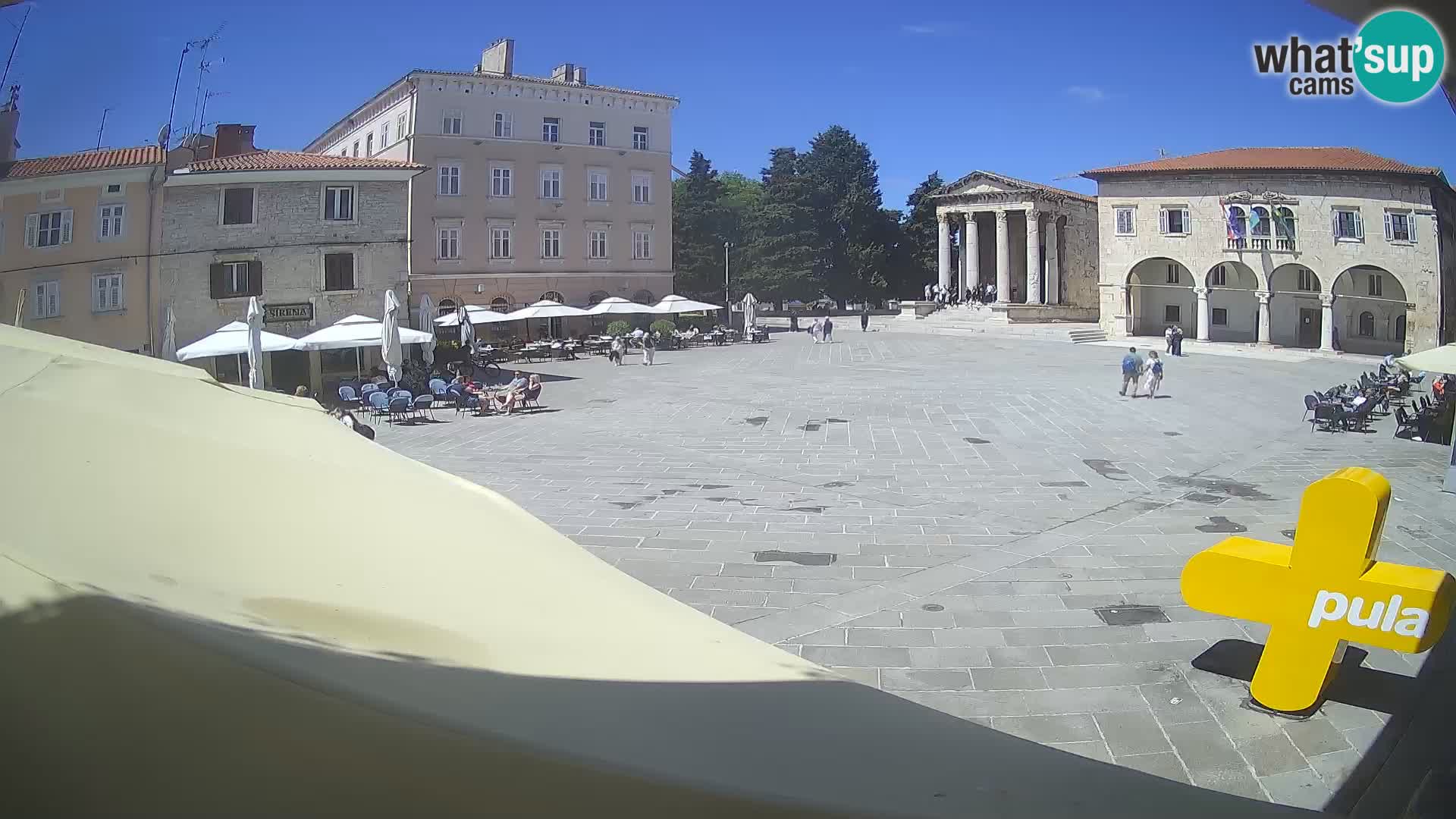Pula webcam – Forum-Platz und Augustus-Tempel