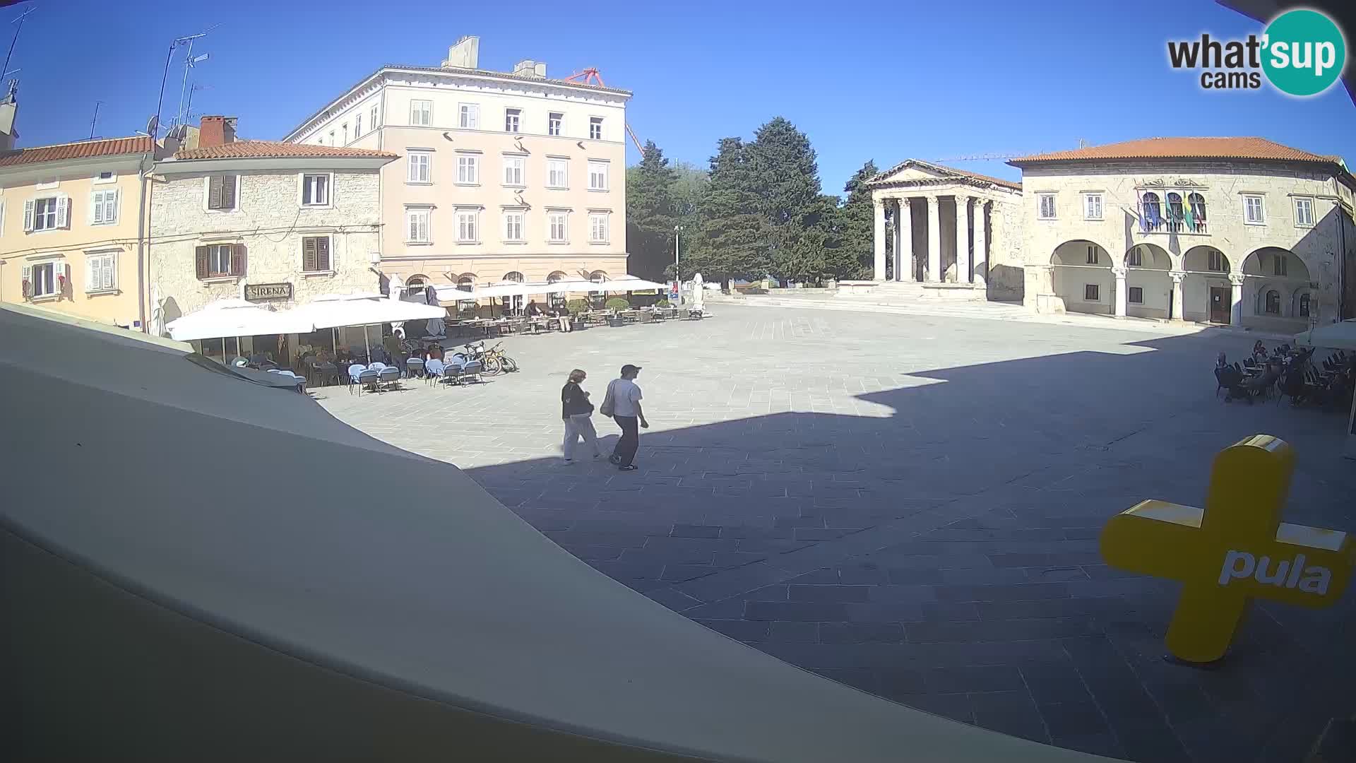 Pula webcam – Forum-Platz und Augustus-Tempel