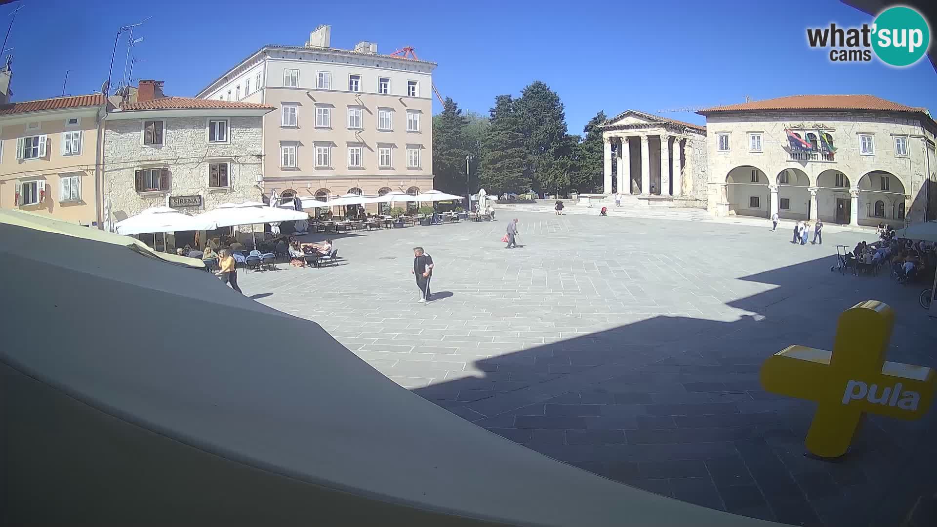 Pula webcam – Forum-Platz und Augustus-Tempel