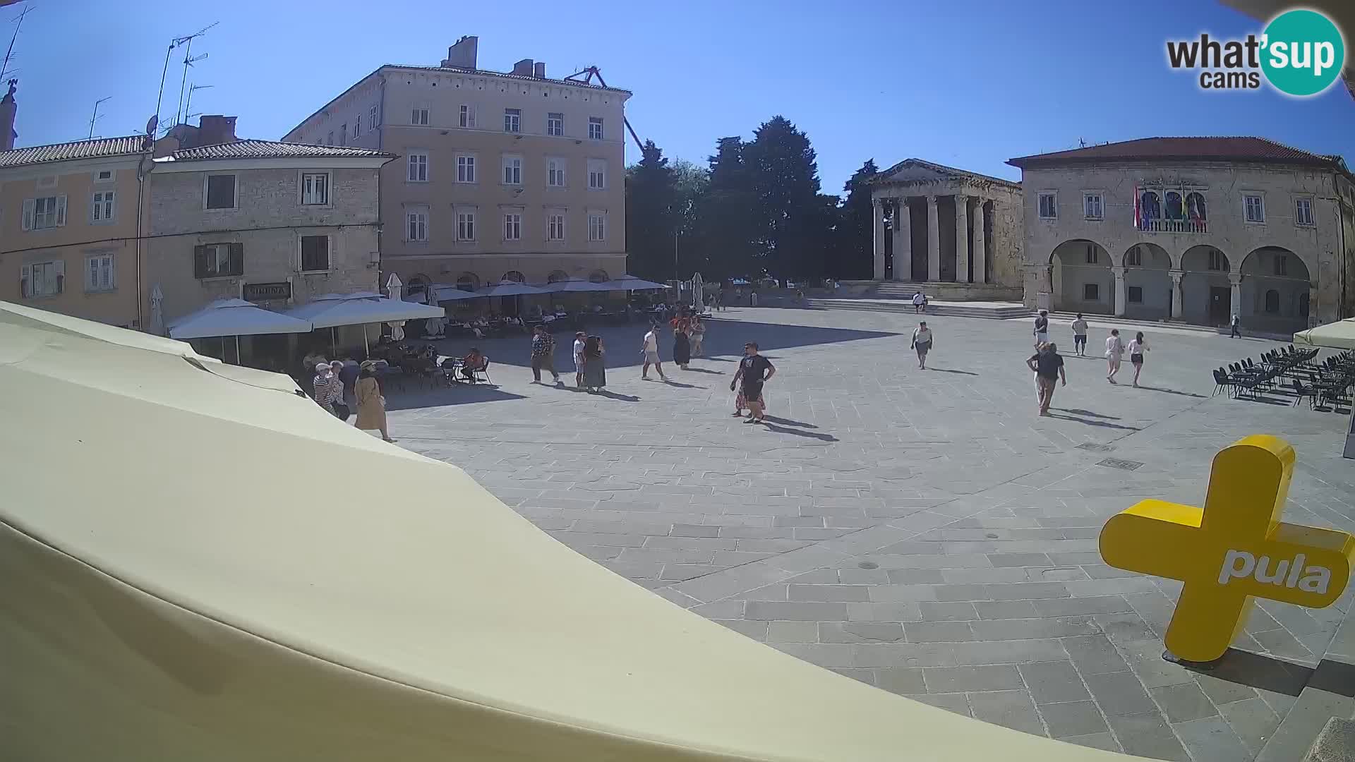 Pula webcam – Forum-Platz und Augustus-Tempel