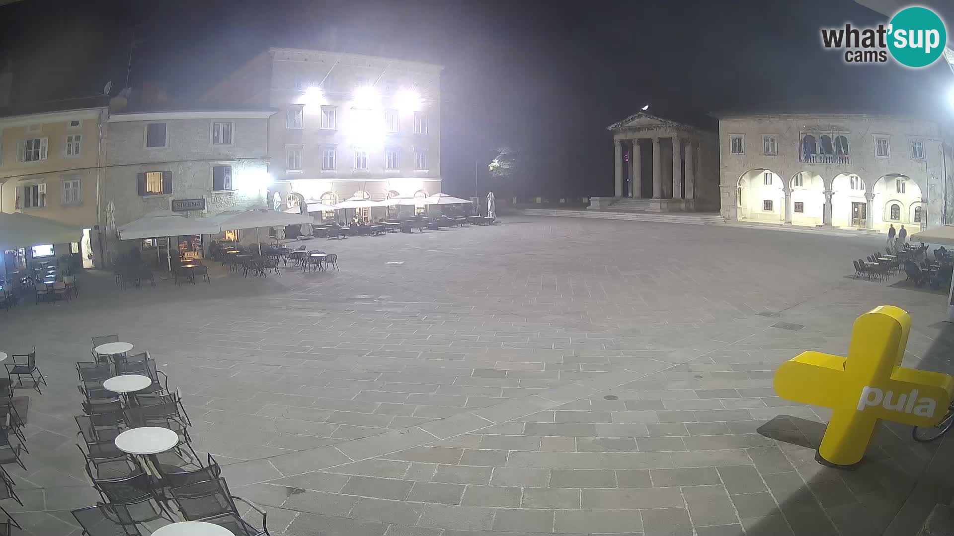 Pula webcam – Forum-Platz und Augustus-Tempel