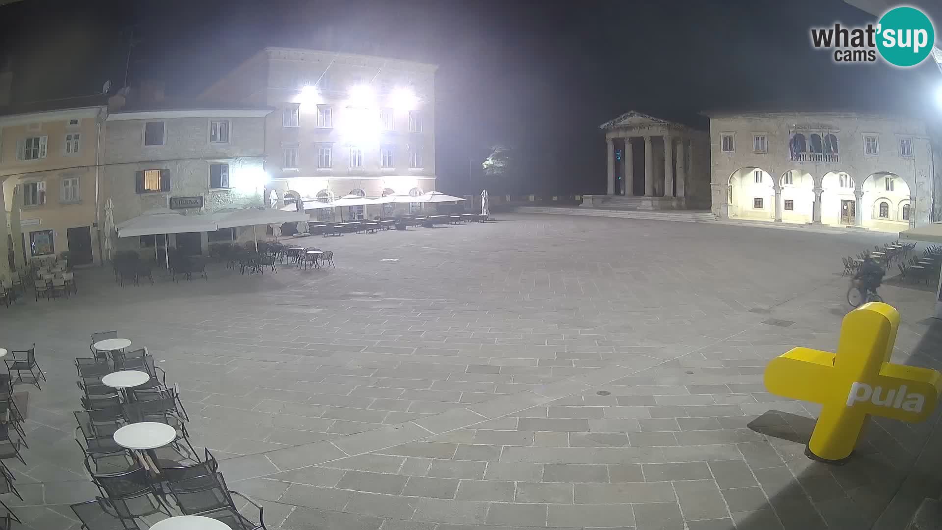 Pula webcam – Forum-Platz und Augustus-Tempel