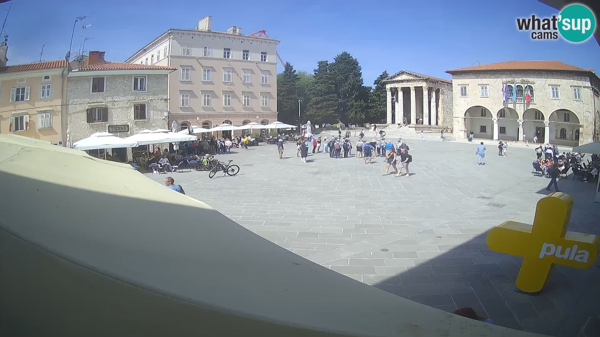 Pula webcam – Forum-Platz und Augustus-Tempel
