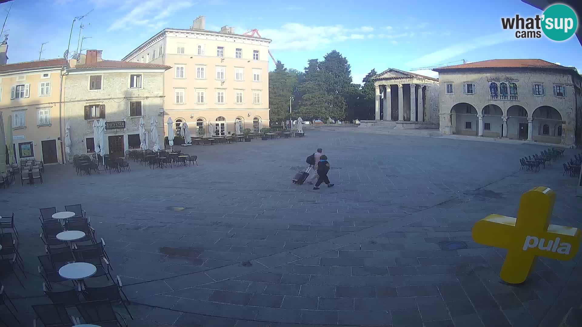 Pula webcam – Forum-Platz und Augustus-Tempel
