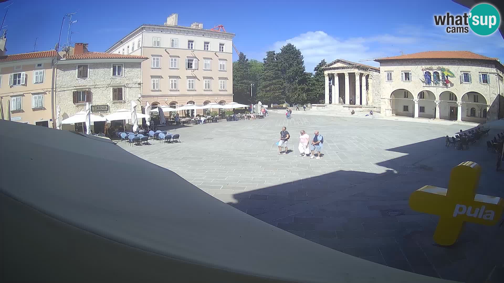 Pula webcam – Forum-Platz und Augustus-Tempel