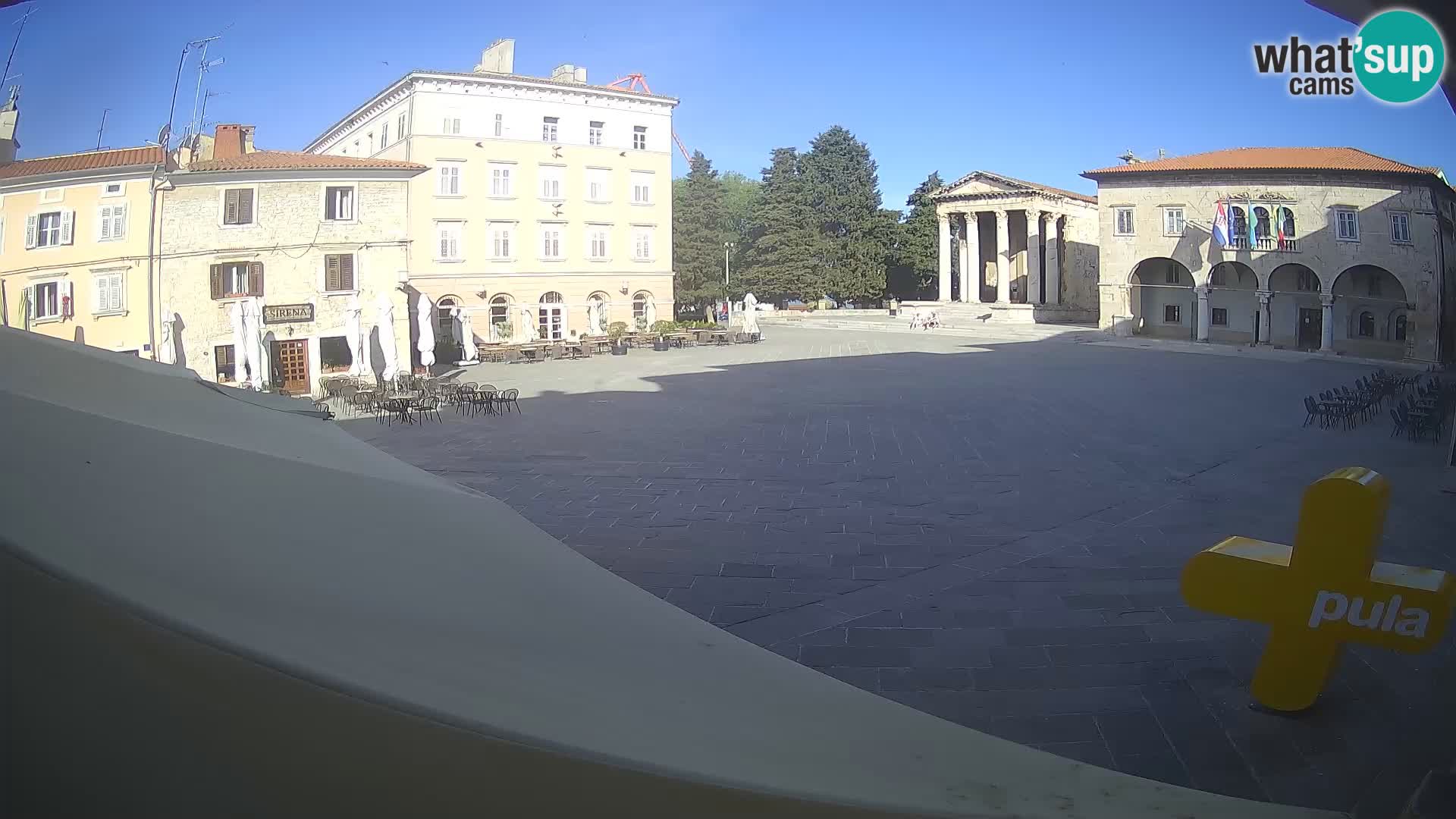 Pula webcam – Forum-Platz und Augustus-Tempel