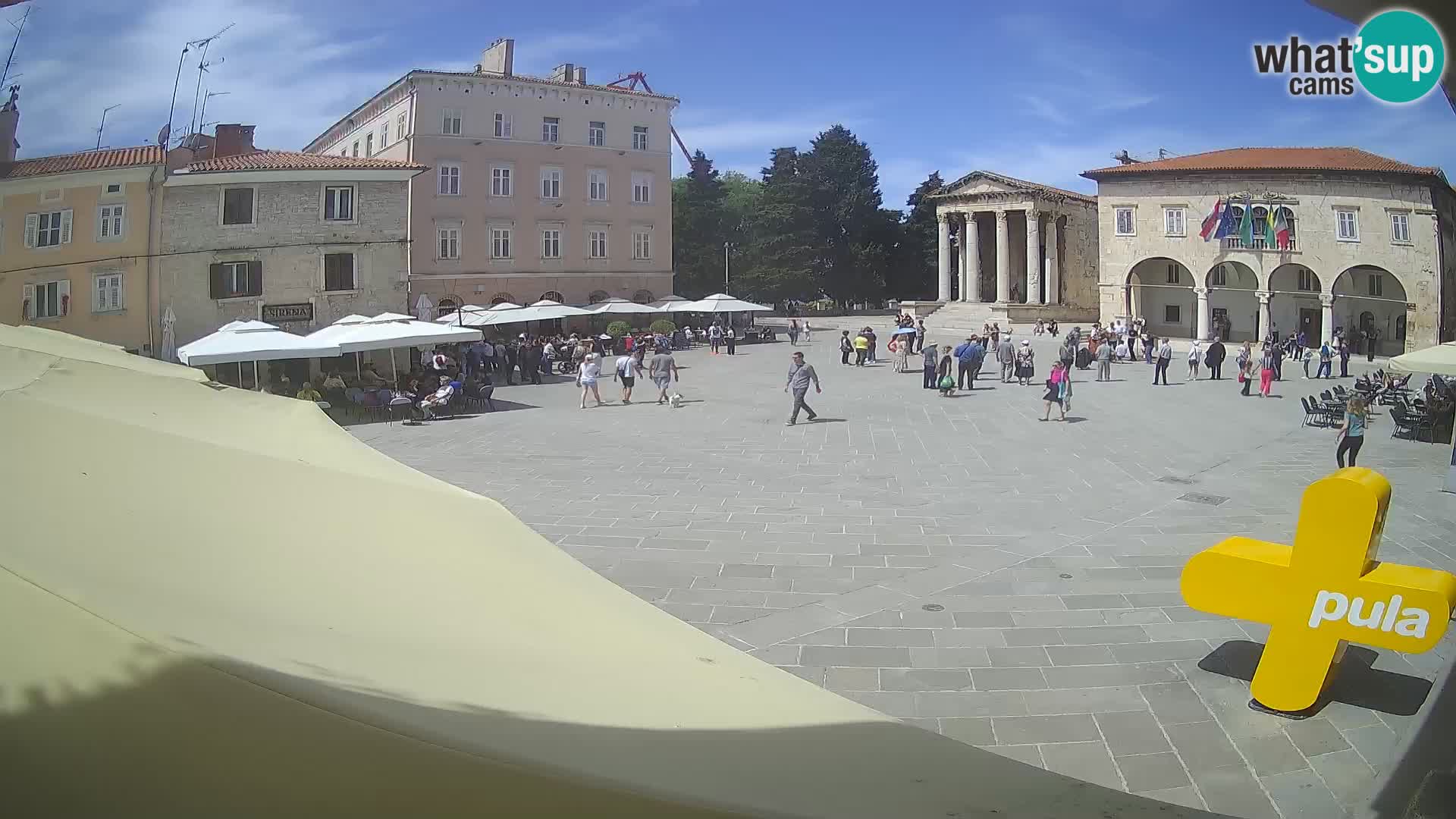 Pula webcam – Forum-Platz und Augustus-Tempel