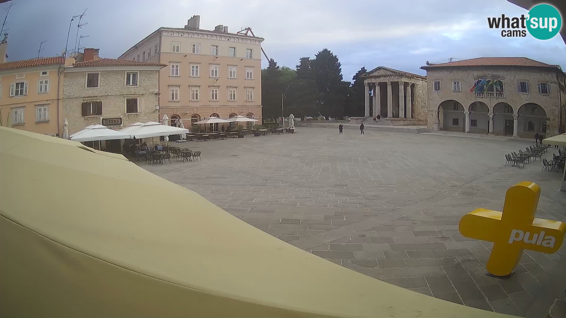 Pula webcam – Forum-Platz und Augustus-Tempel