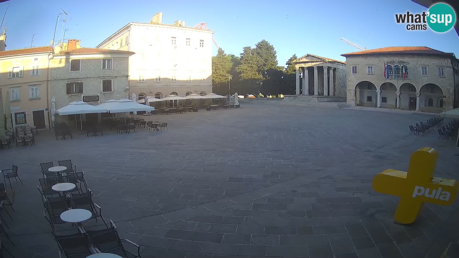 Pula webcam – Forum-Platz und Augustus-Tempel