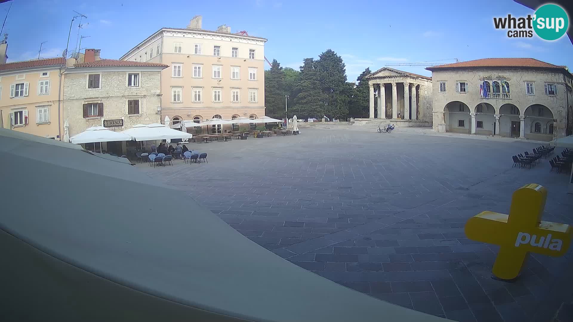 Pula webcam – Forum-Platz und Augustus-Tempel