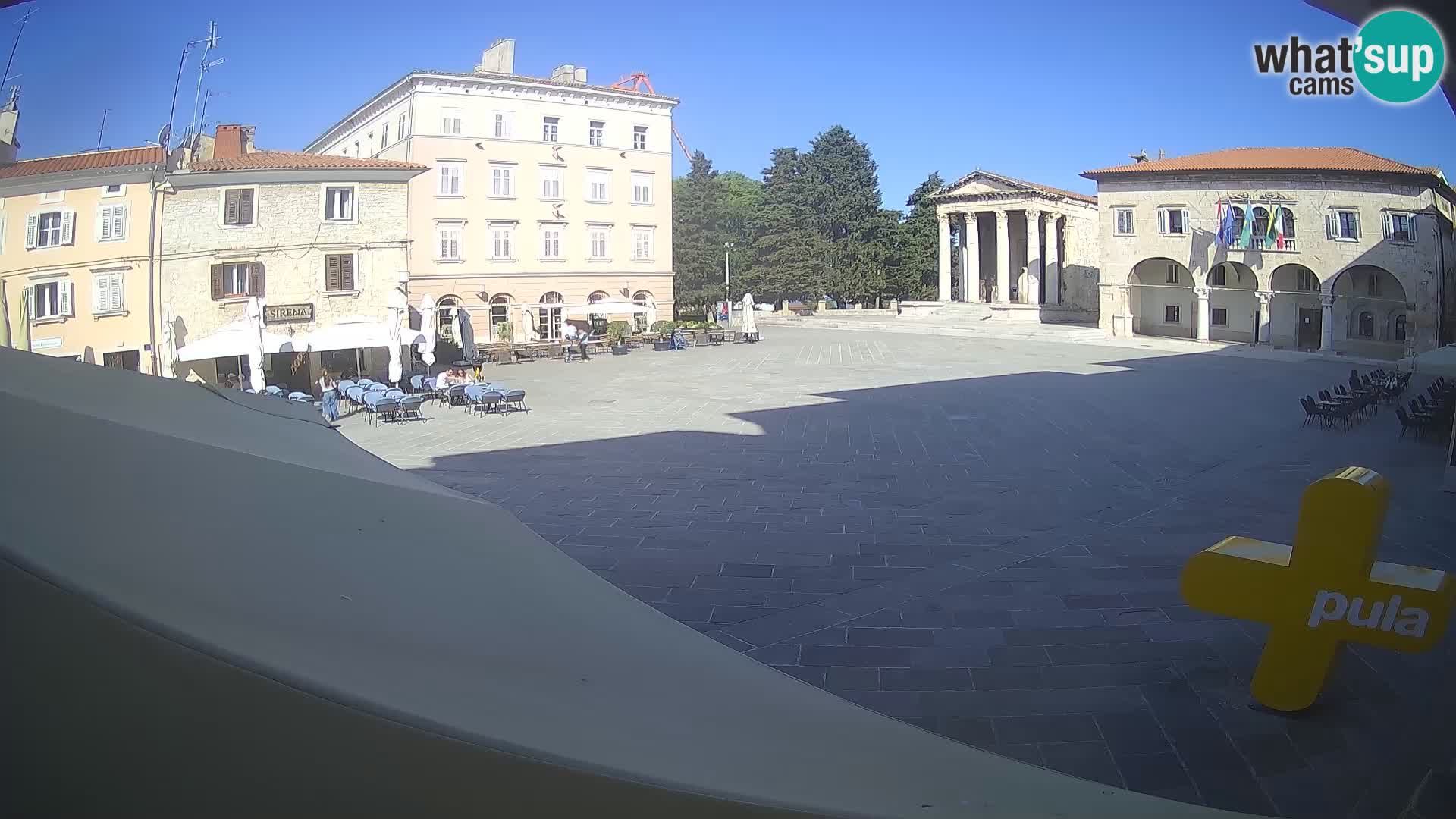 Pula webcam – Forum-Platz und Augustus-Tempel
