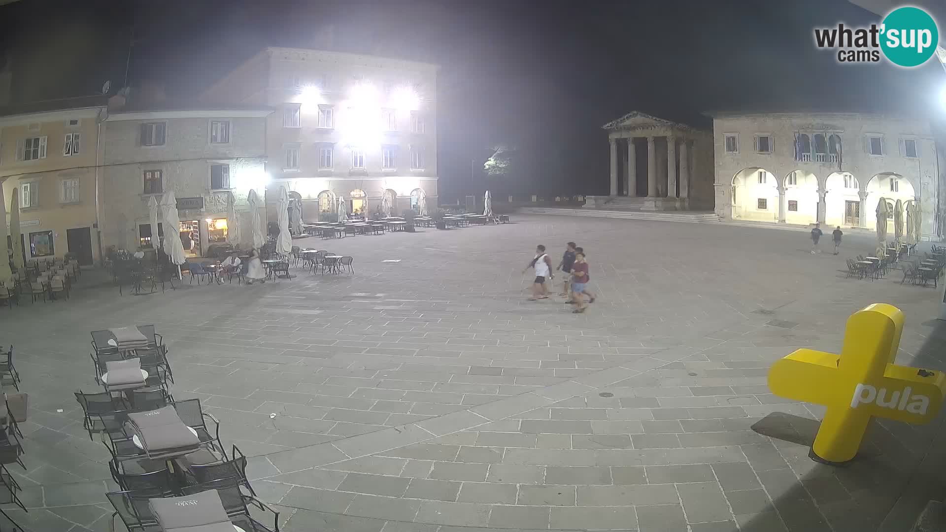 Pula webcam – Forum-Platz und Augustus-Tempel