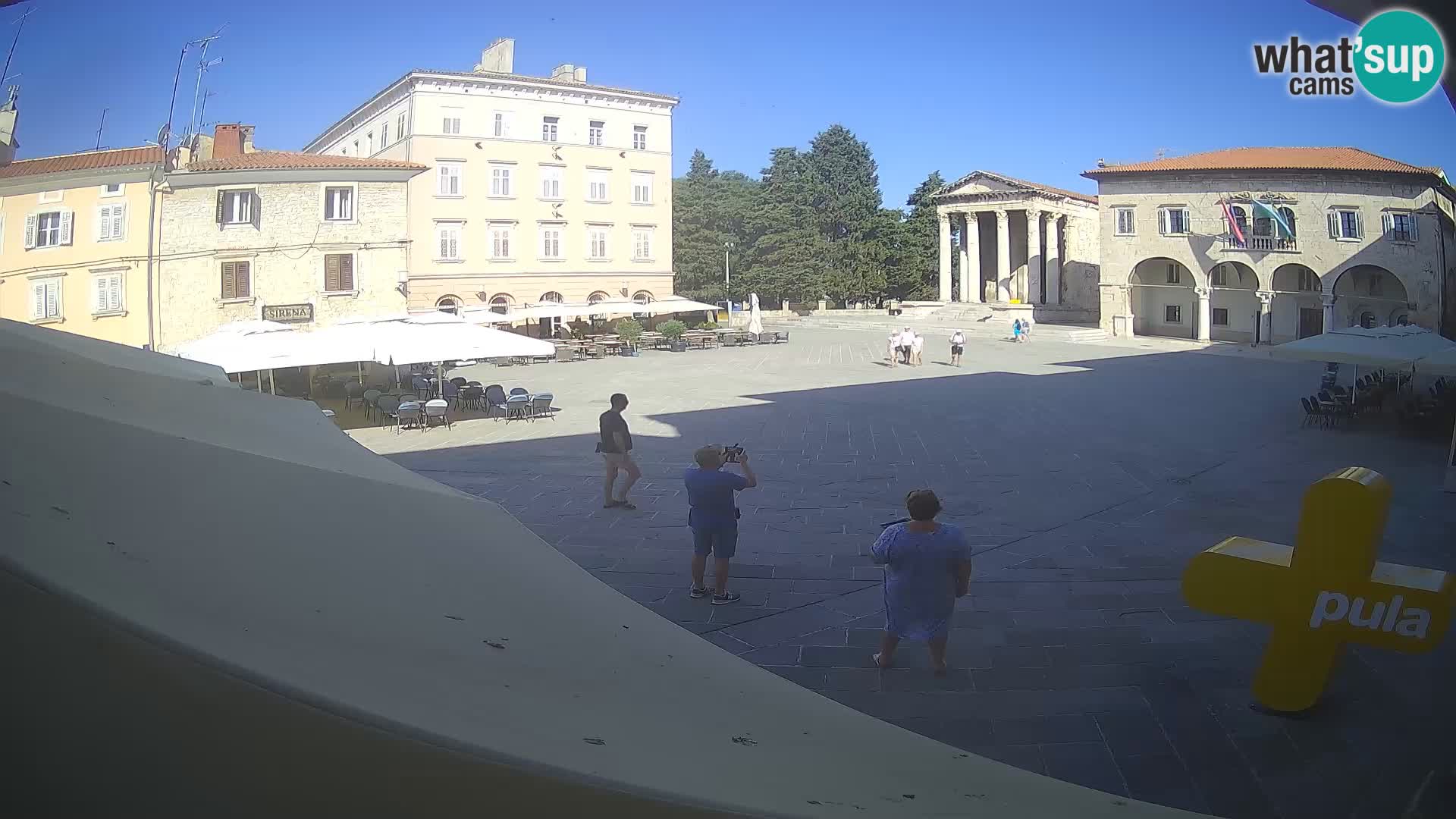 Pula webcam – Forum-Platz und Augustus-Tempel