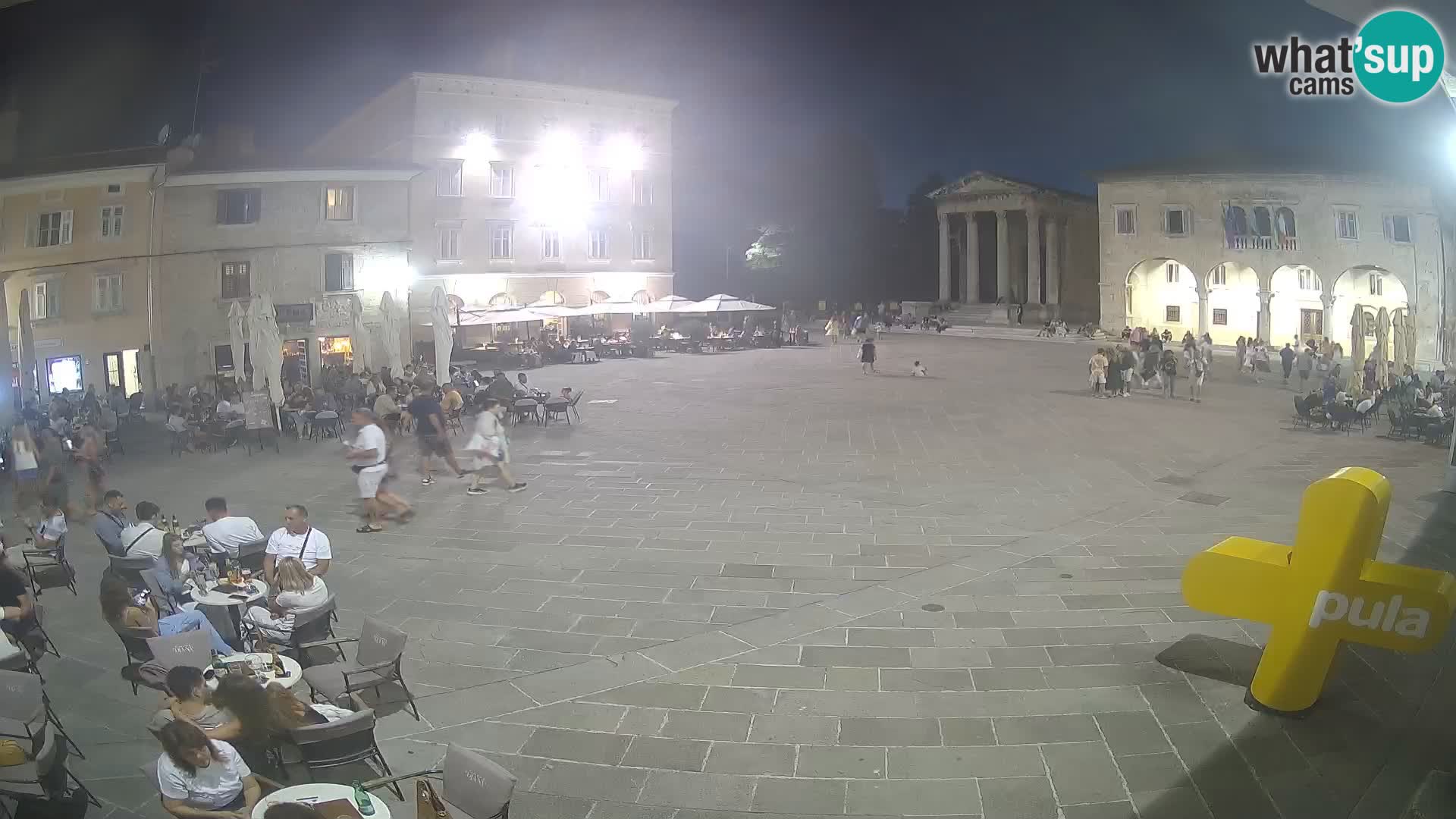 Pula webcam – Forum-Platz und Augustus-Tempel