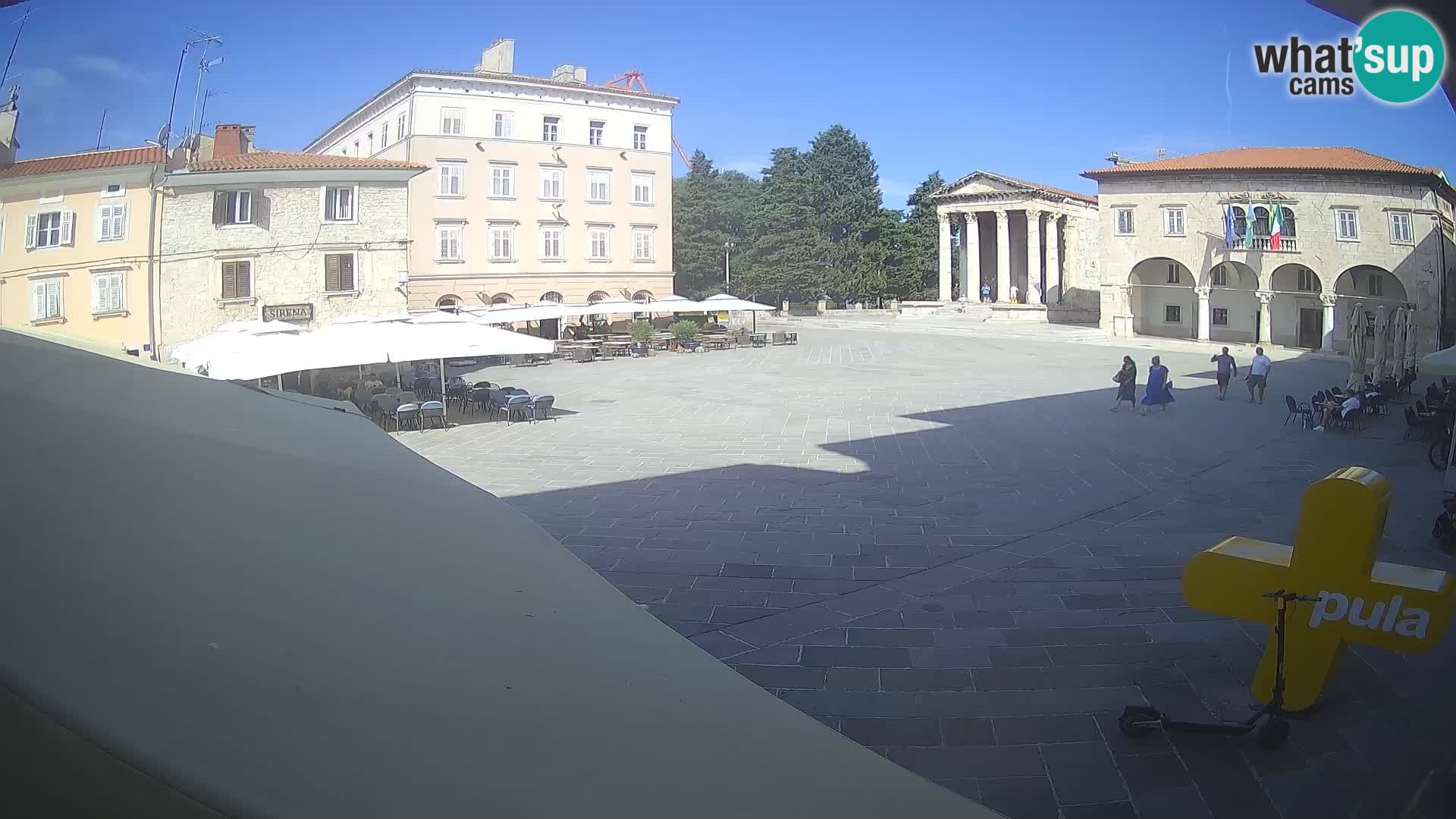 Pula webcam – Forum-Platz und Augustus-Tempel