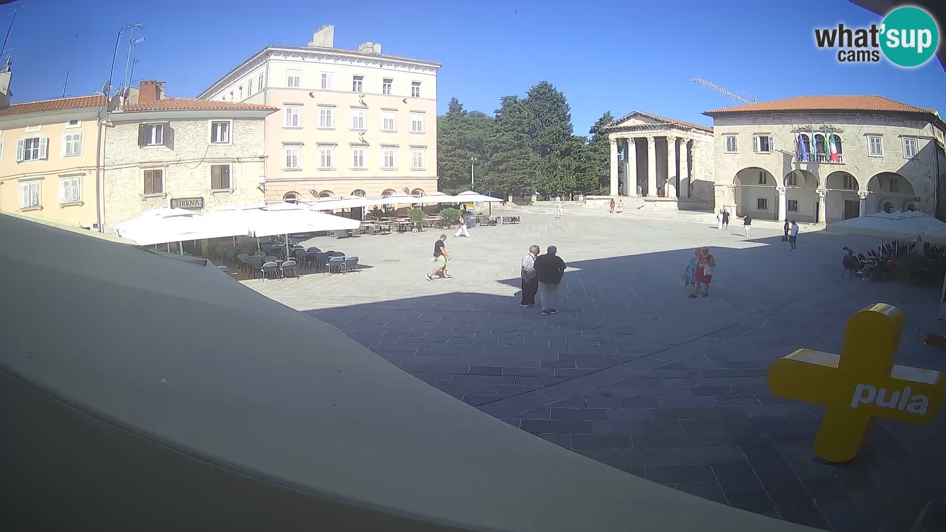 Pula webcam – Forum-Platz und Augustus-Tempel