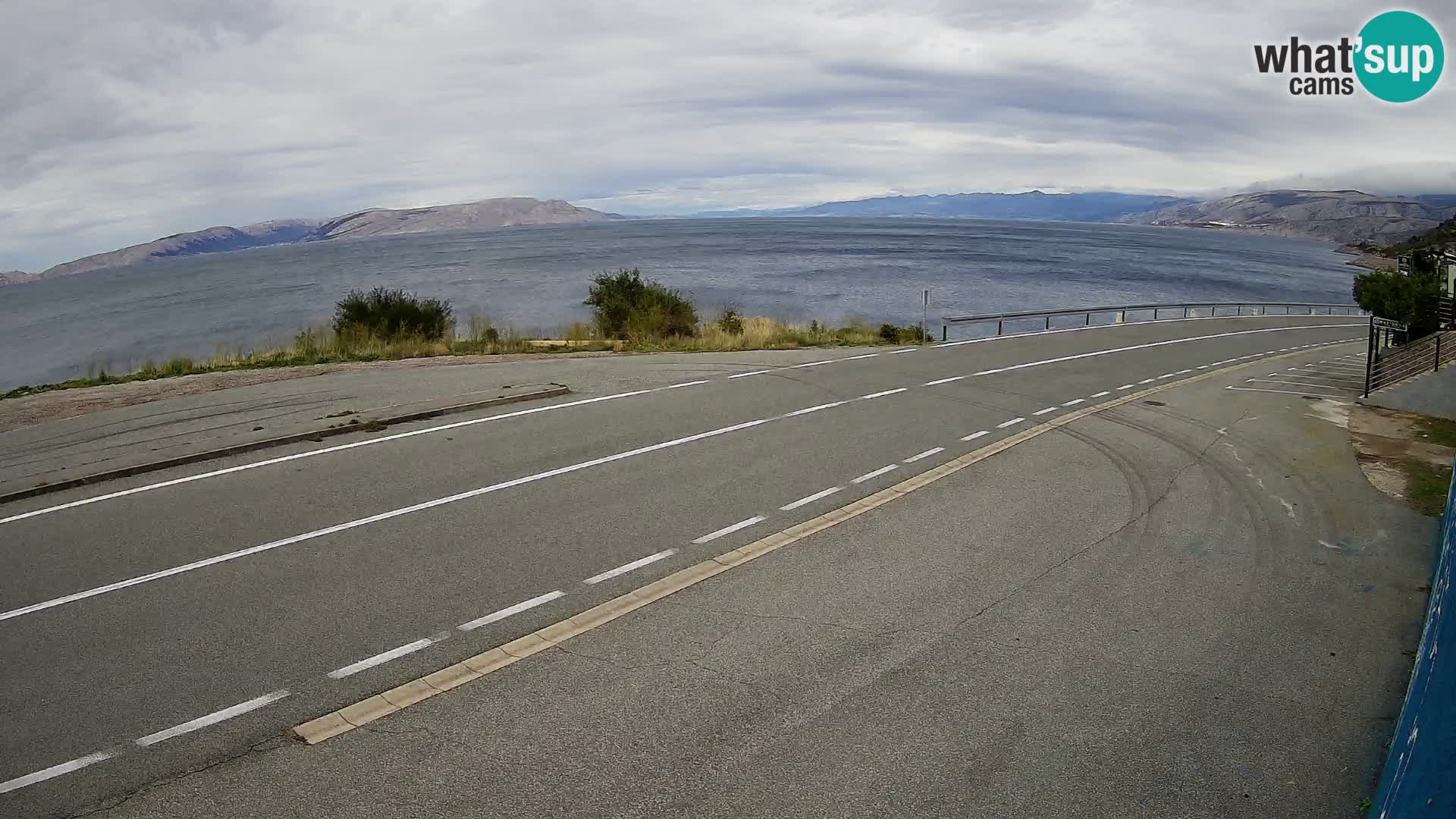 Webcam Adriatic highway D8 near SENJ – view to KRK island