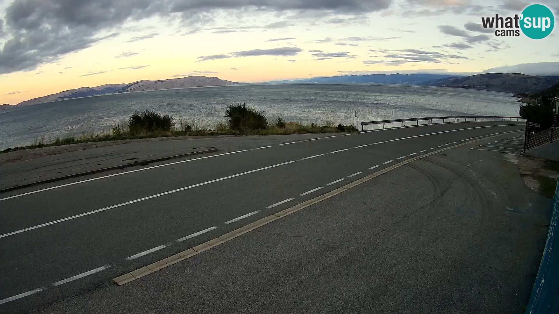 Webcam Adriatic highway D8 near SENJ – view to KRK island