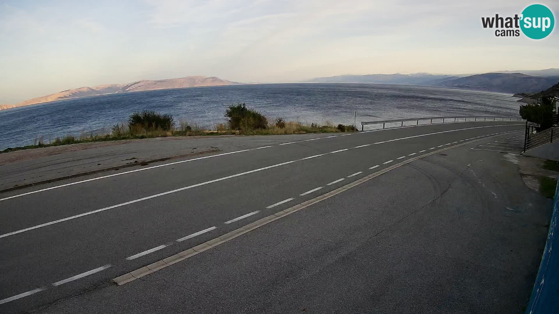 Webcam Adriatic highway D8 near SENJ – view to KRK island