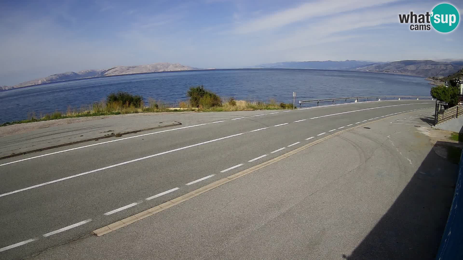 Webcam autoroute Adriatique D8 près de SENJ – vue sur l’île de KRK