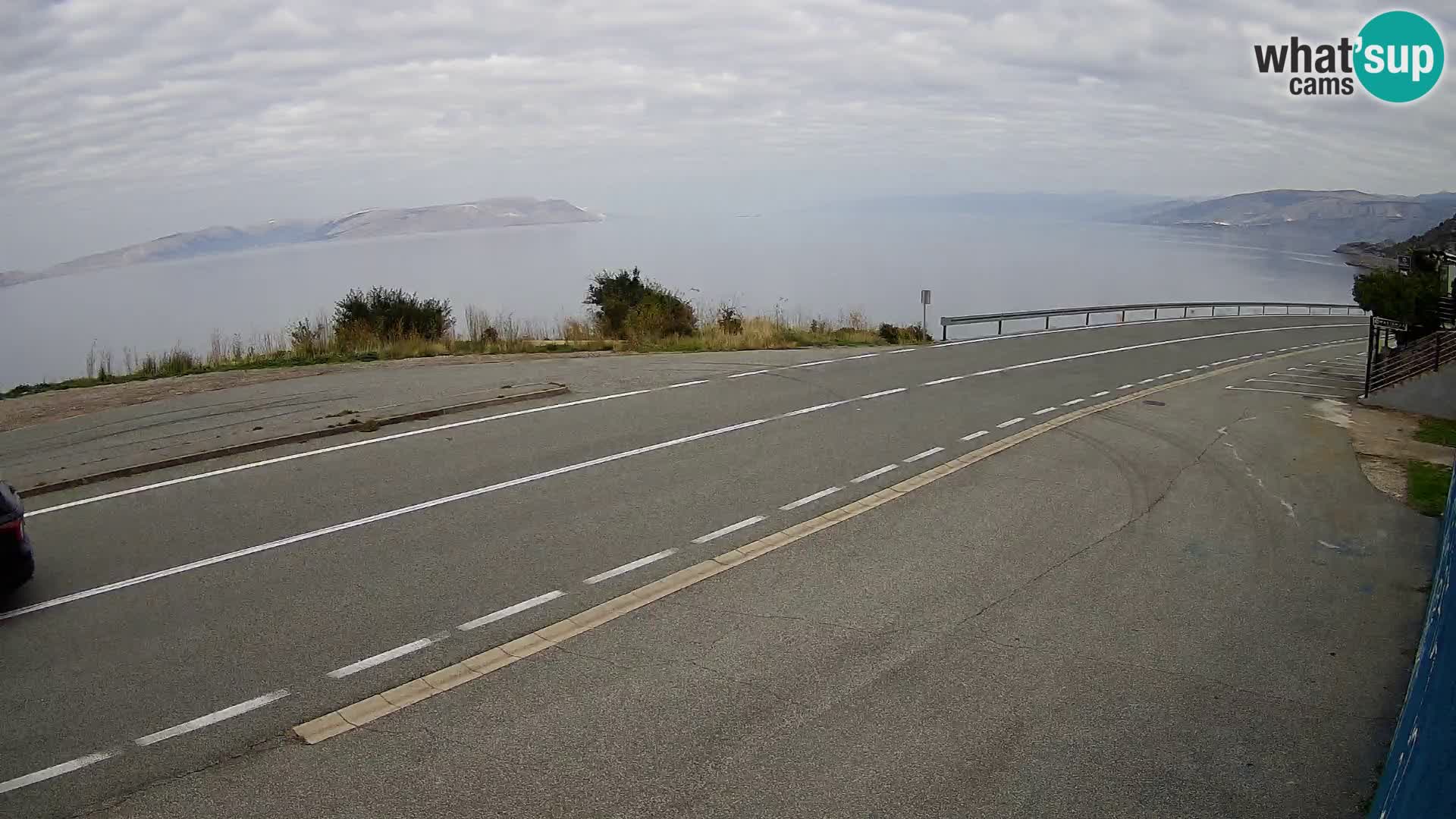 Webcam Adriatic highway D8 near SENJ – view to KRK island