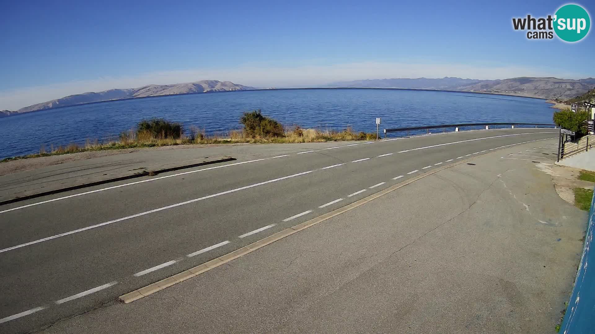 Webcam Adria-Autobahn D8 bei SENJ – Blick auf die Insel KRK