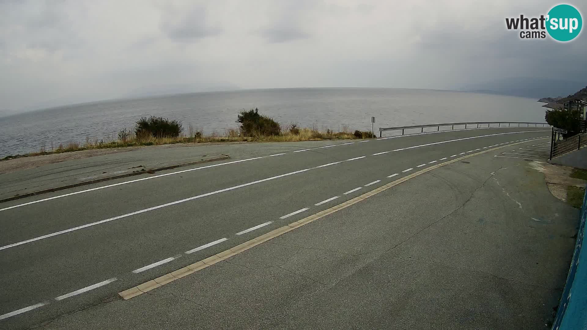 Webcam Adriatic highway D8 near SENJ – view to KRK island