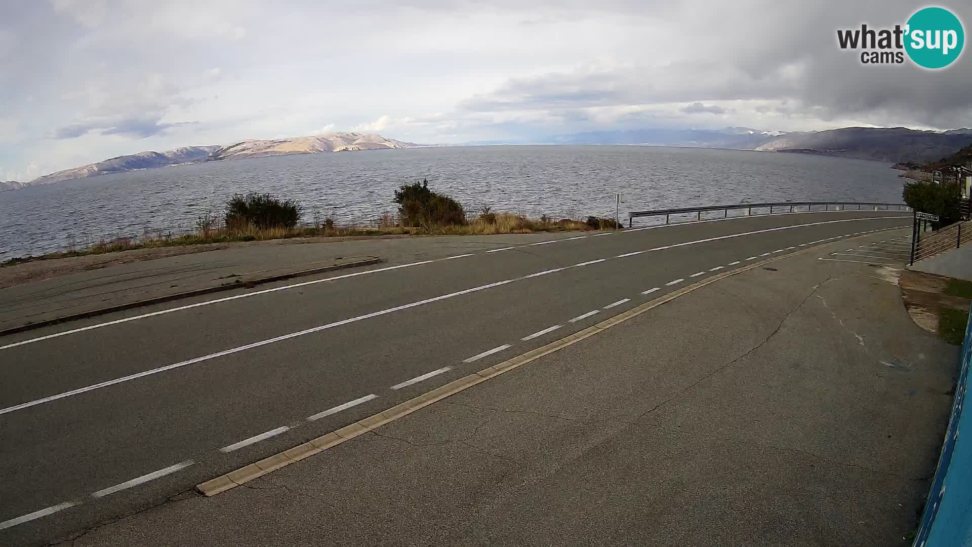 Webcam Adria-Autobahn D8 bei SENJ – Blick auf die Insel KRK