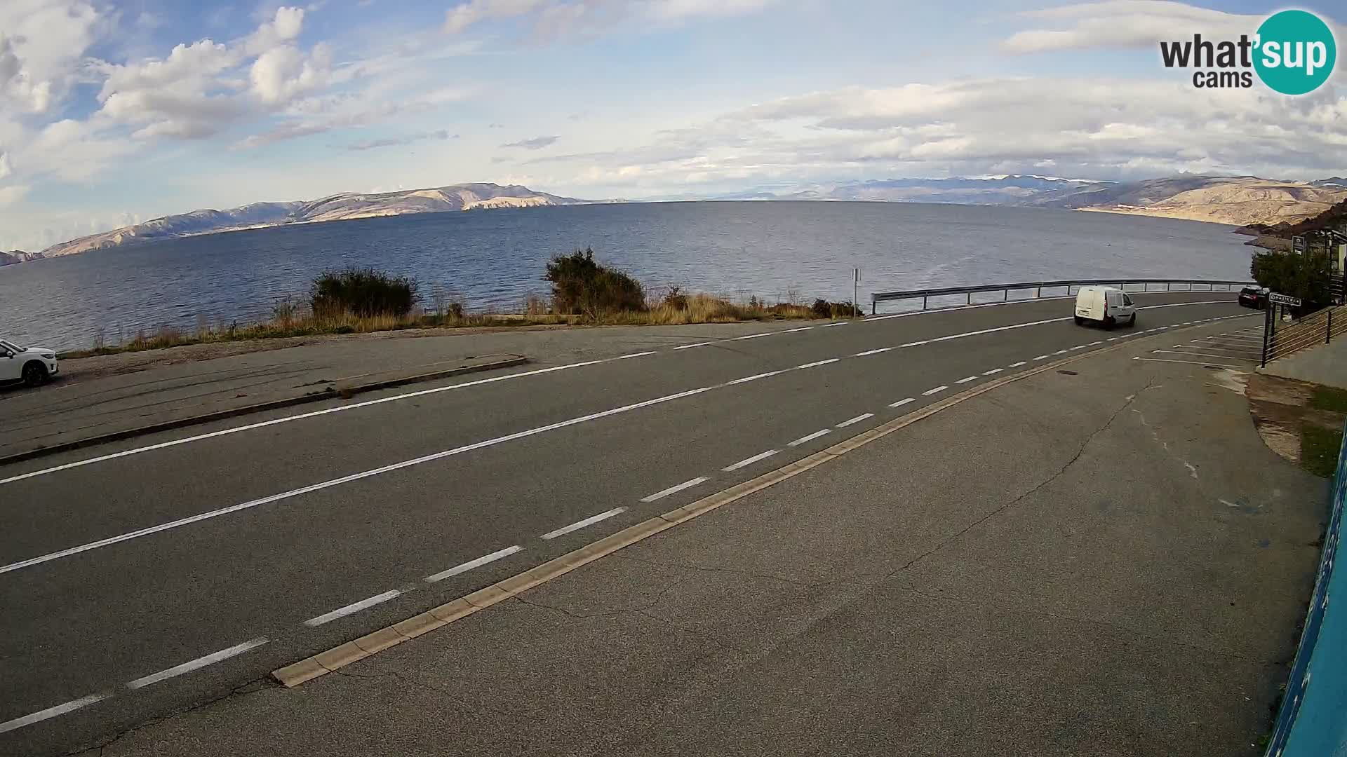 Webcam Adria-Autobahn D8 bei SENJ – Blick auf die Insel KRK