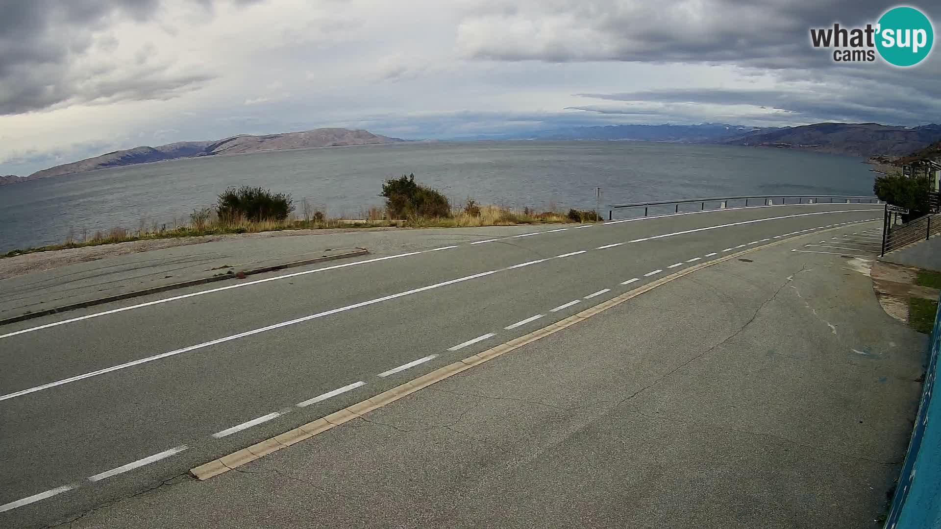 Webcam Adria-Autobahn D8 bei SENJ – Blick auf die Insel KRK