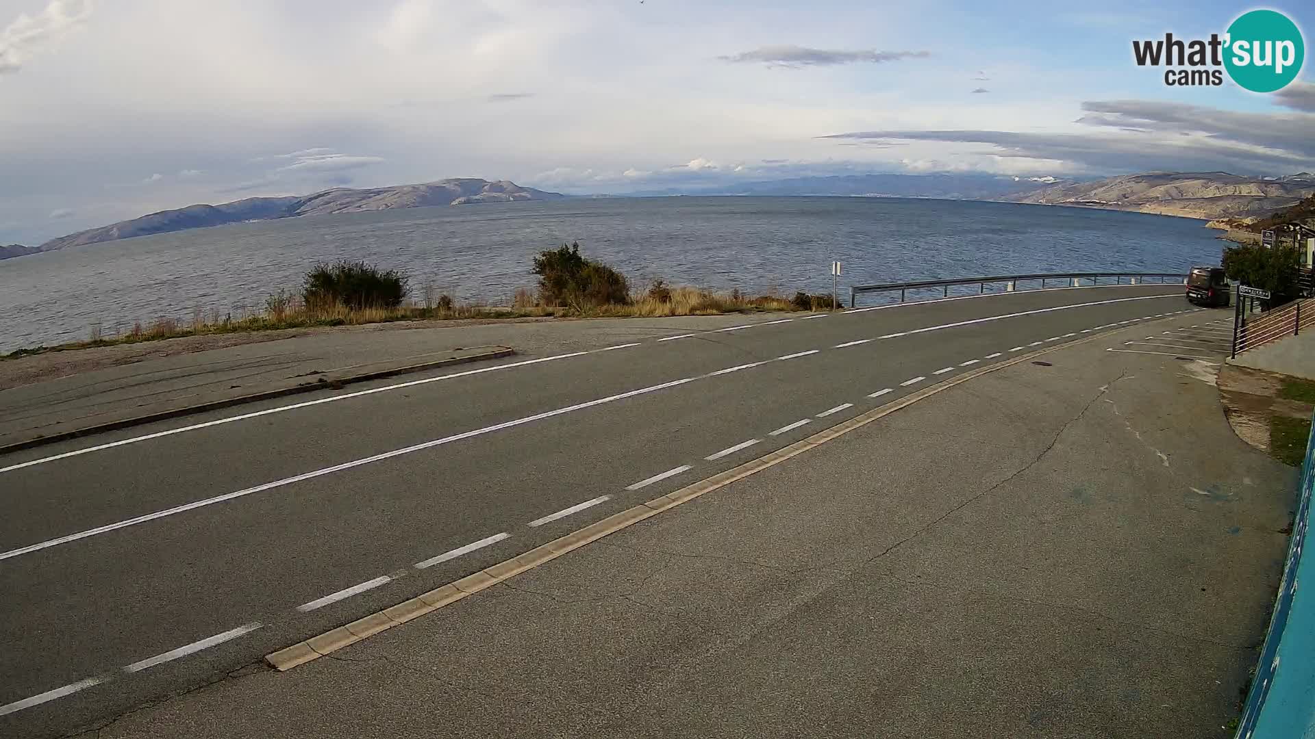 Webcam autopista adriática D8 cerca de SENJ – vista de la isla de KRK