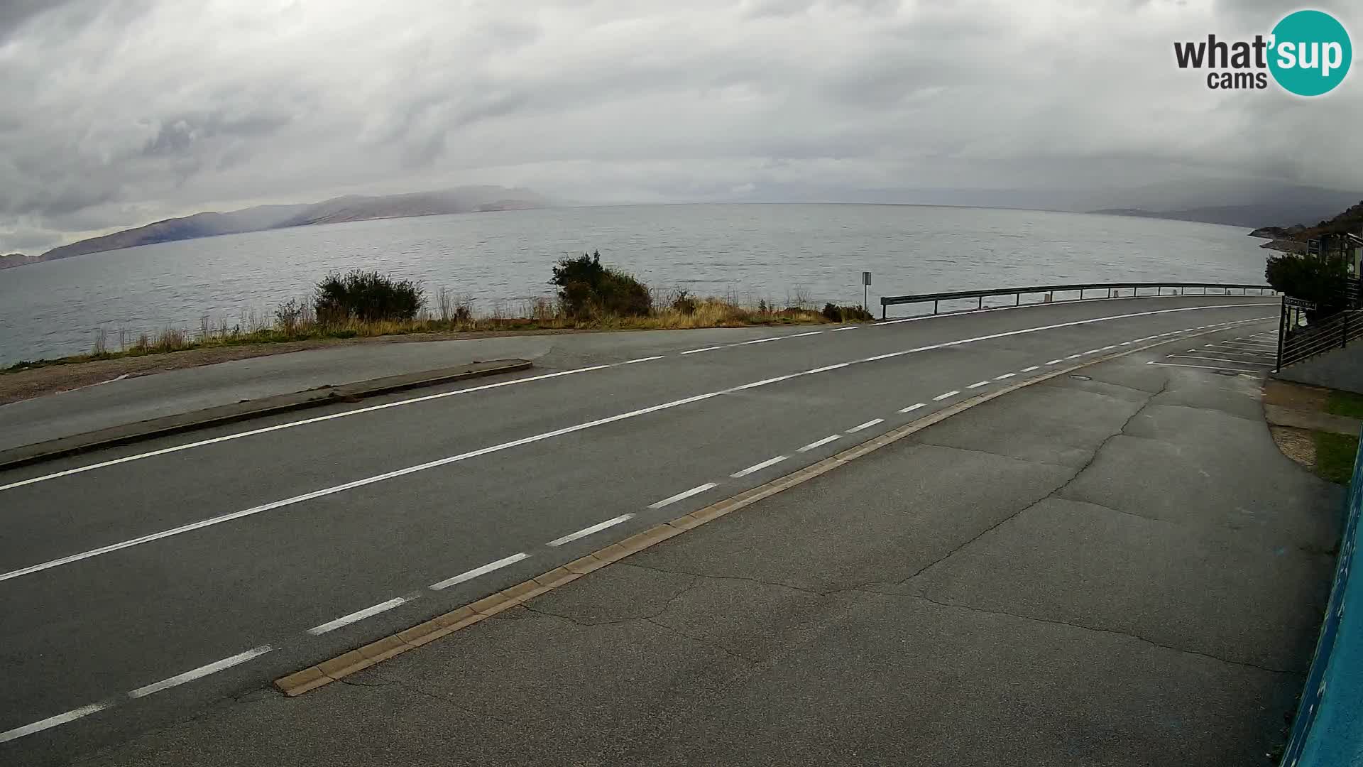 Webcam Adria-Autobahn D8 bei SENJ – Blick auf die Insel KRK