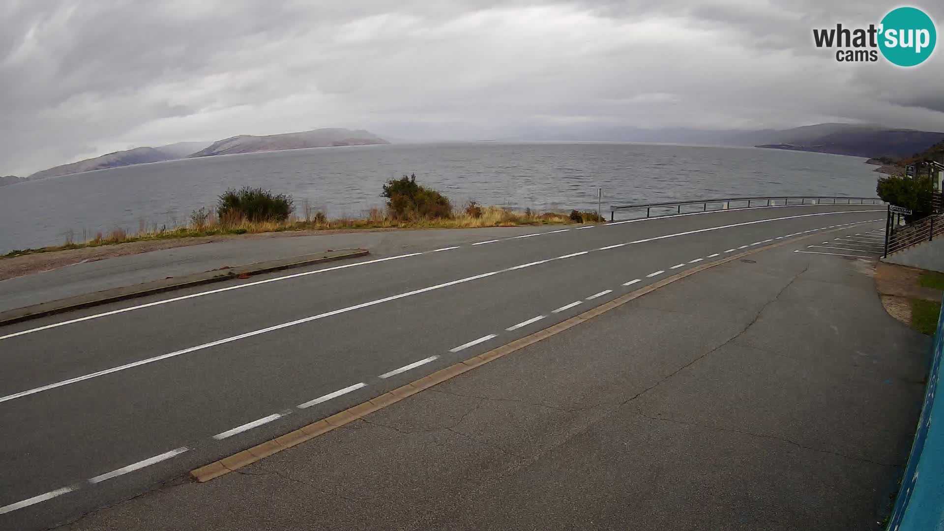 Webcam Adria-Autobahn D8 bei SENJ – Blick auf die Insel KRK