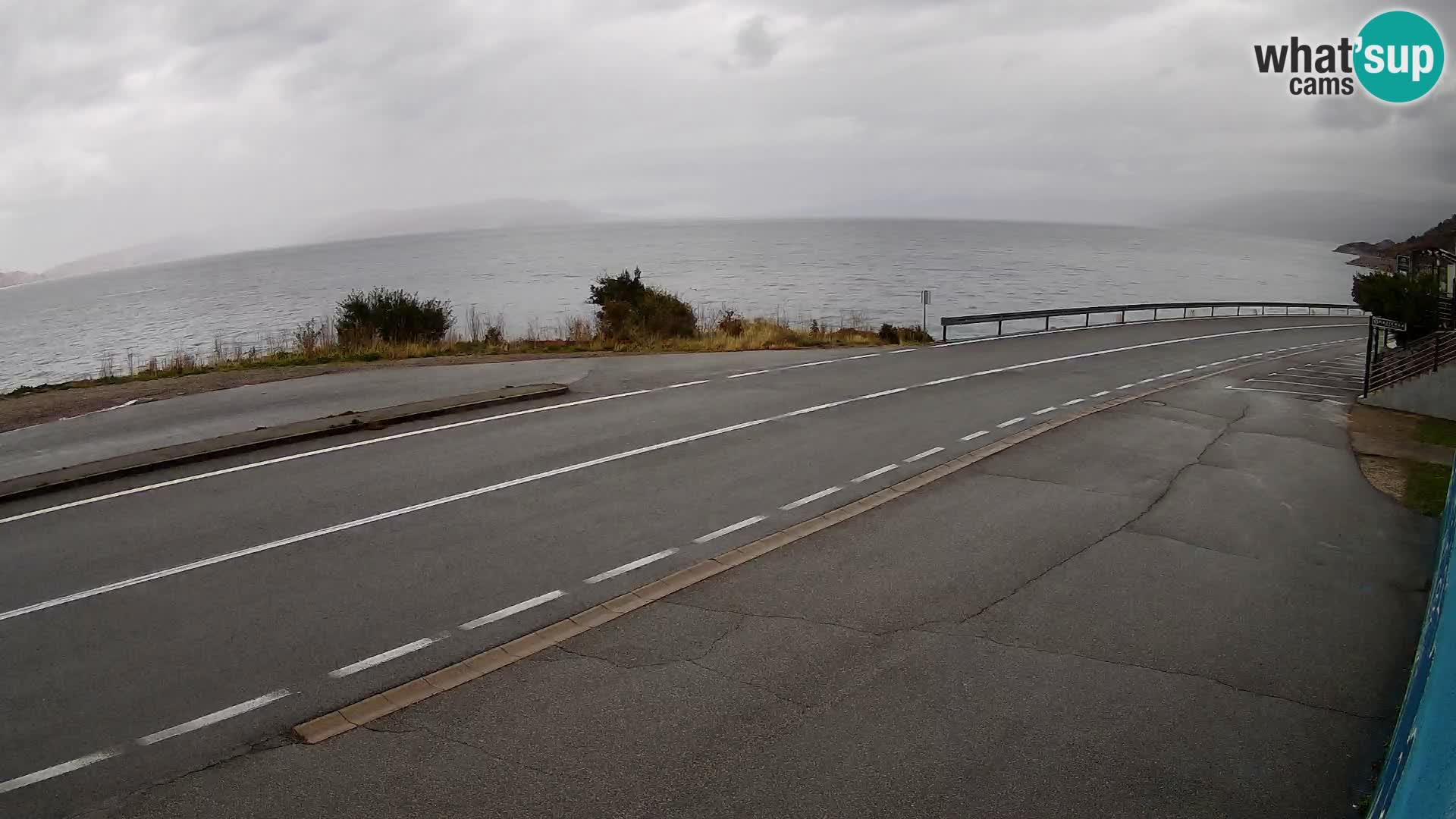 Webcam autopista adriática D8 cerca de SENJ – vista de la isla de KRK