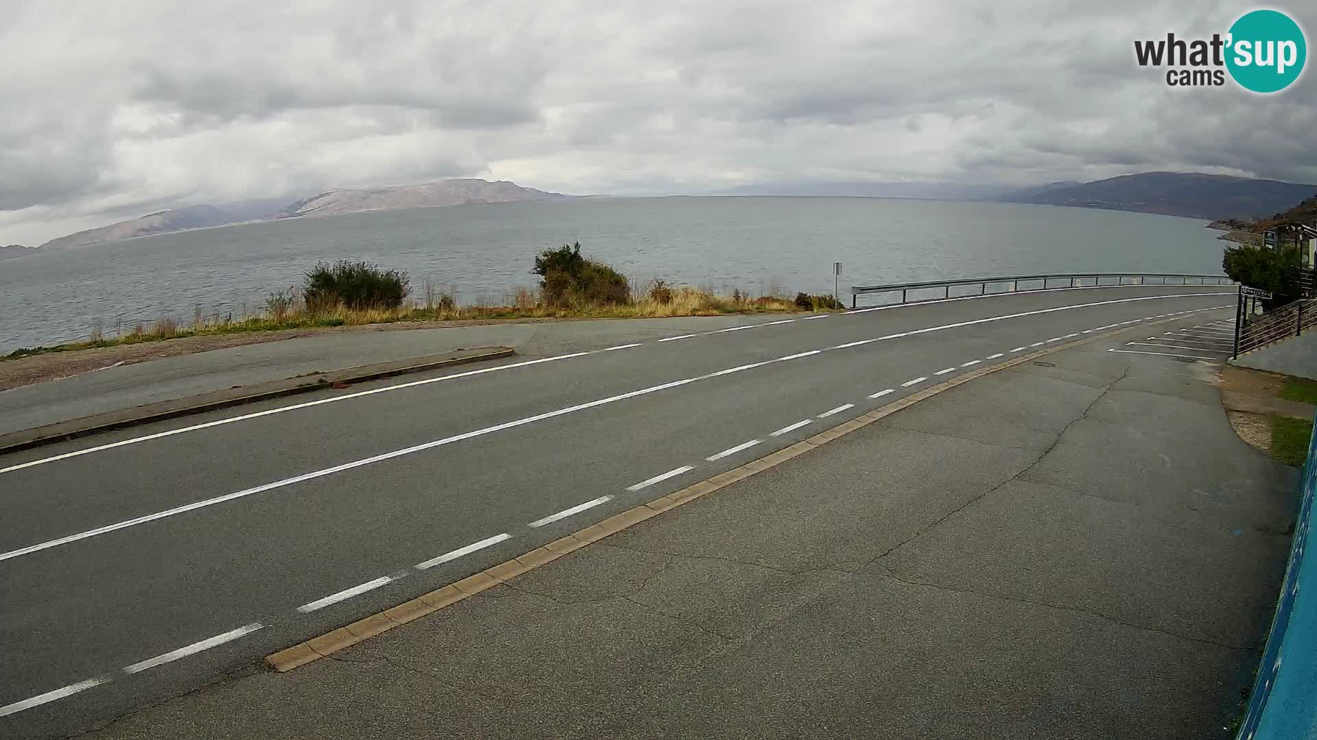 Webcam Adria-Autobahn D8 bei SENJ – Blick auf die Insel KRK