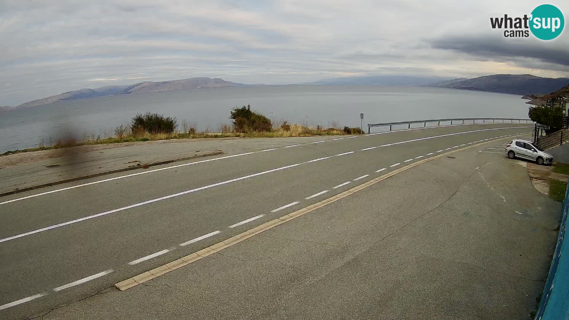 Webcam Adria-Autobahn D8 bei SENJ – Blick auf die Insel KRK