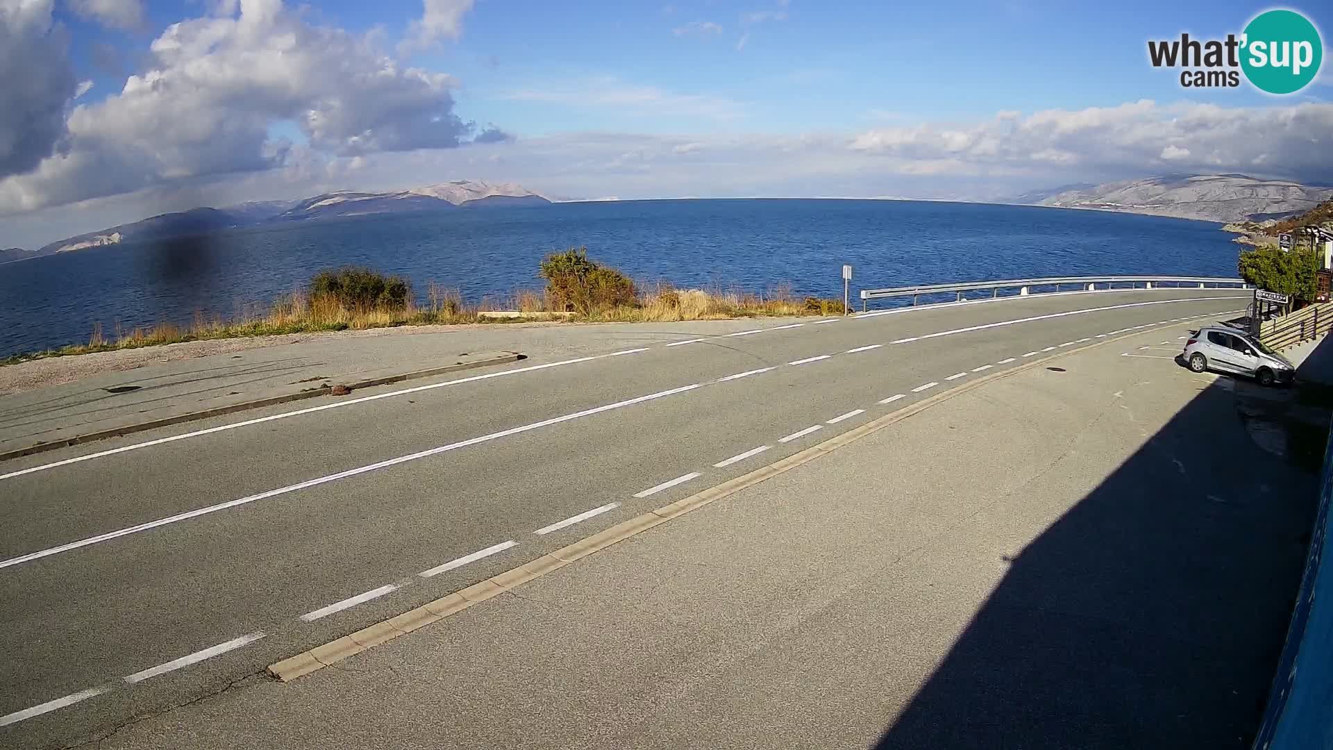 Webcam Adria-Autobahn D8 bei SENJ – Blick auf die Insel KRK