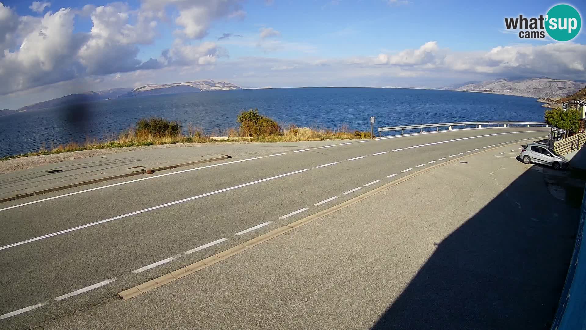 Webcam Adria-Autobahn D8 bei SENJ – Blick auf die Insel KRK