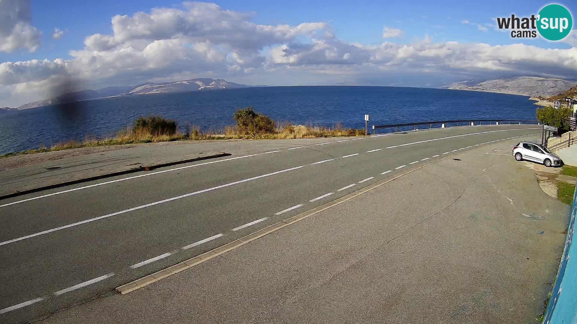 Webcam Adria-Autobahn D8 bei SENJ – Blick auf die Insel KRK