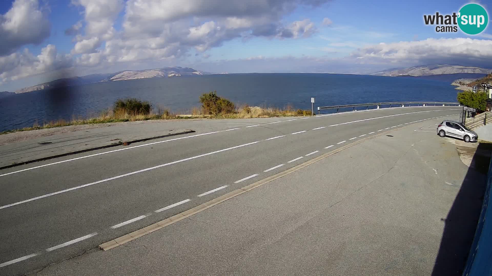 Webcam autopista adriática D8 cerca de SENJ – vista de la isla de KRK