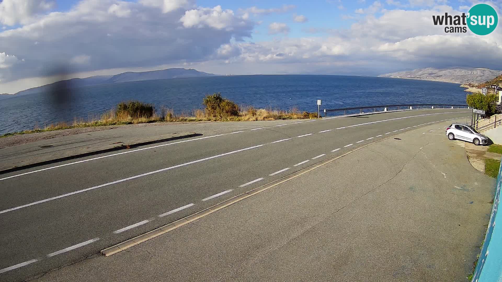 Webcam Adria-Autobahn D8 bei SENJ – Blick auf die Insel KRK