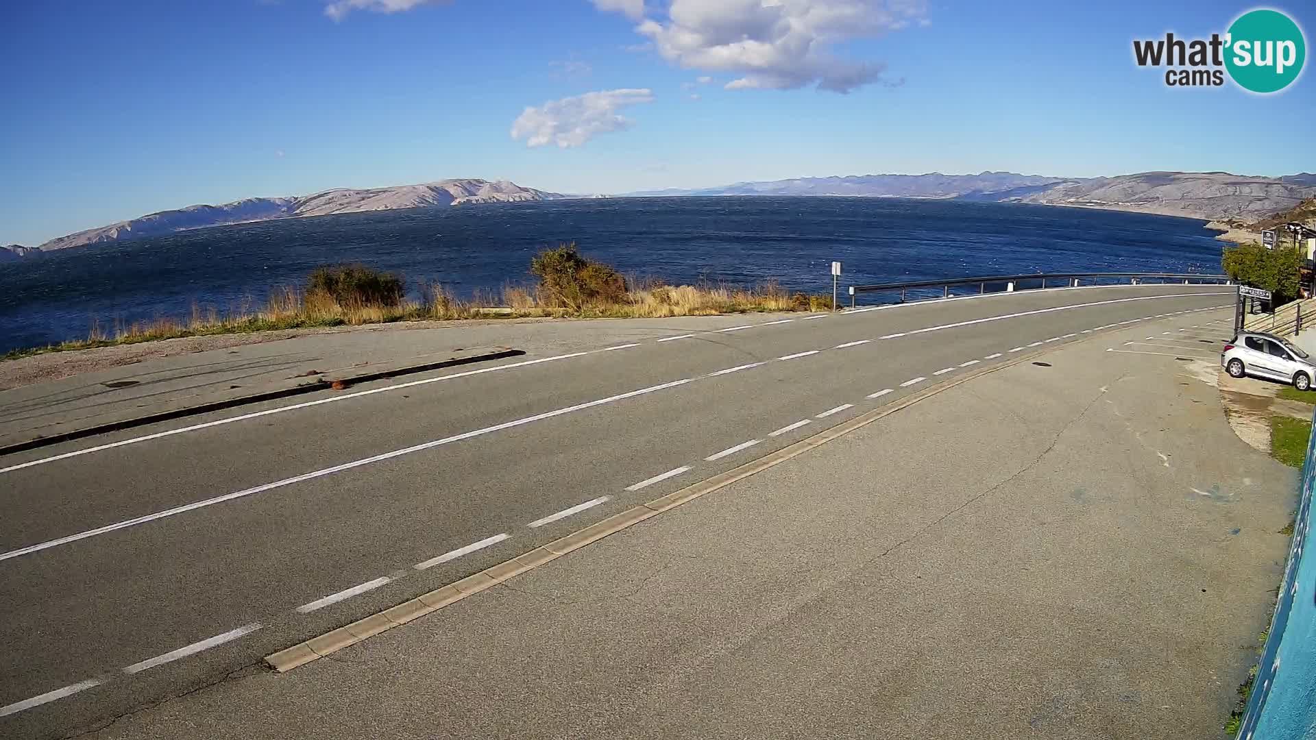 Webcam autopista adriática D8 cerca de SENJ – vista de la isla de KRK