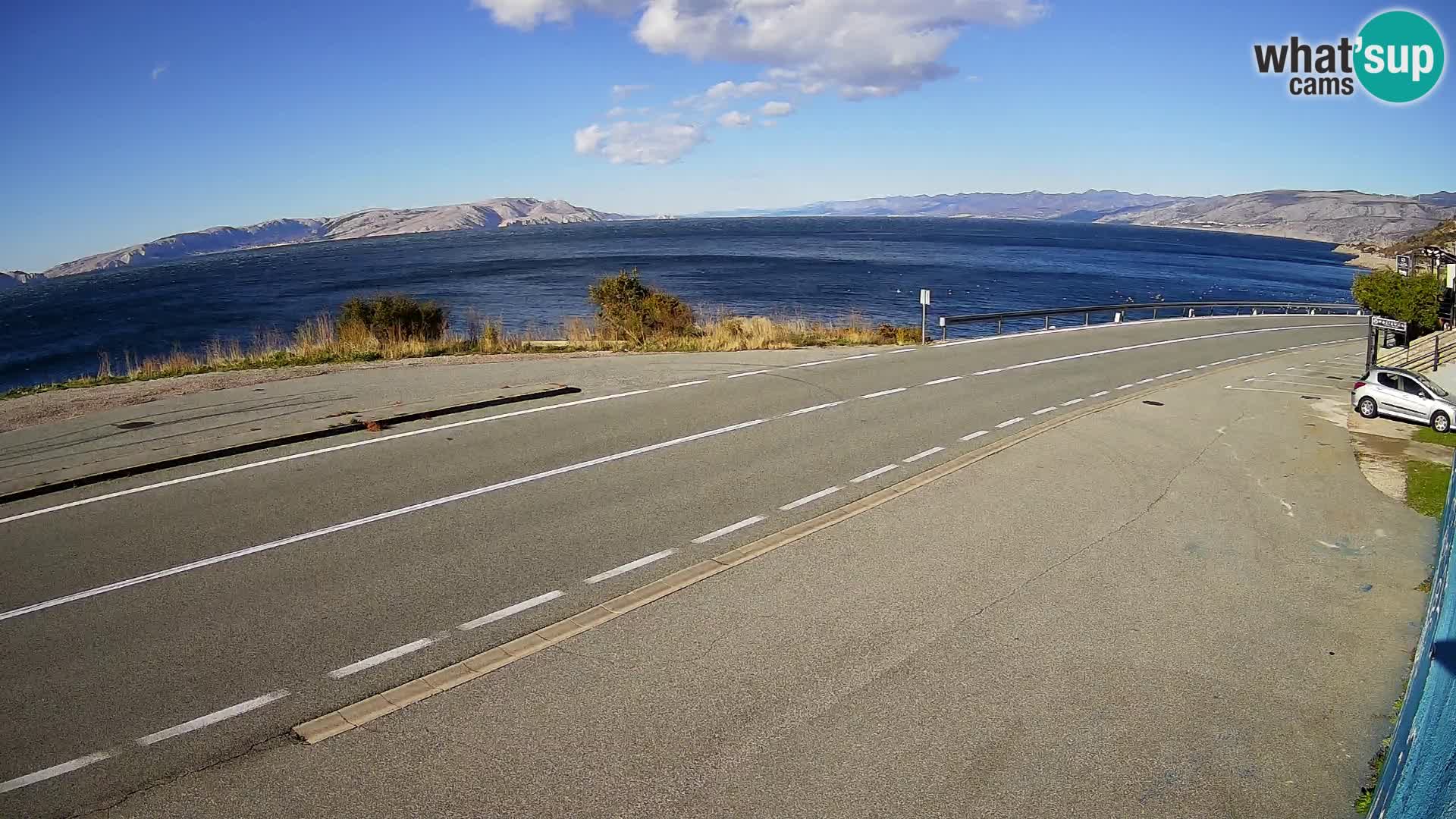 Webcam Adria-Autobahn D8 bei SENJ – Blick auf die Insel KRK