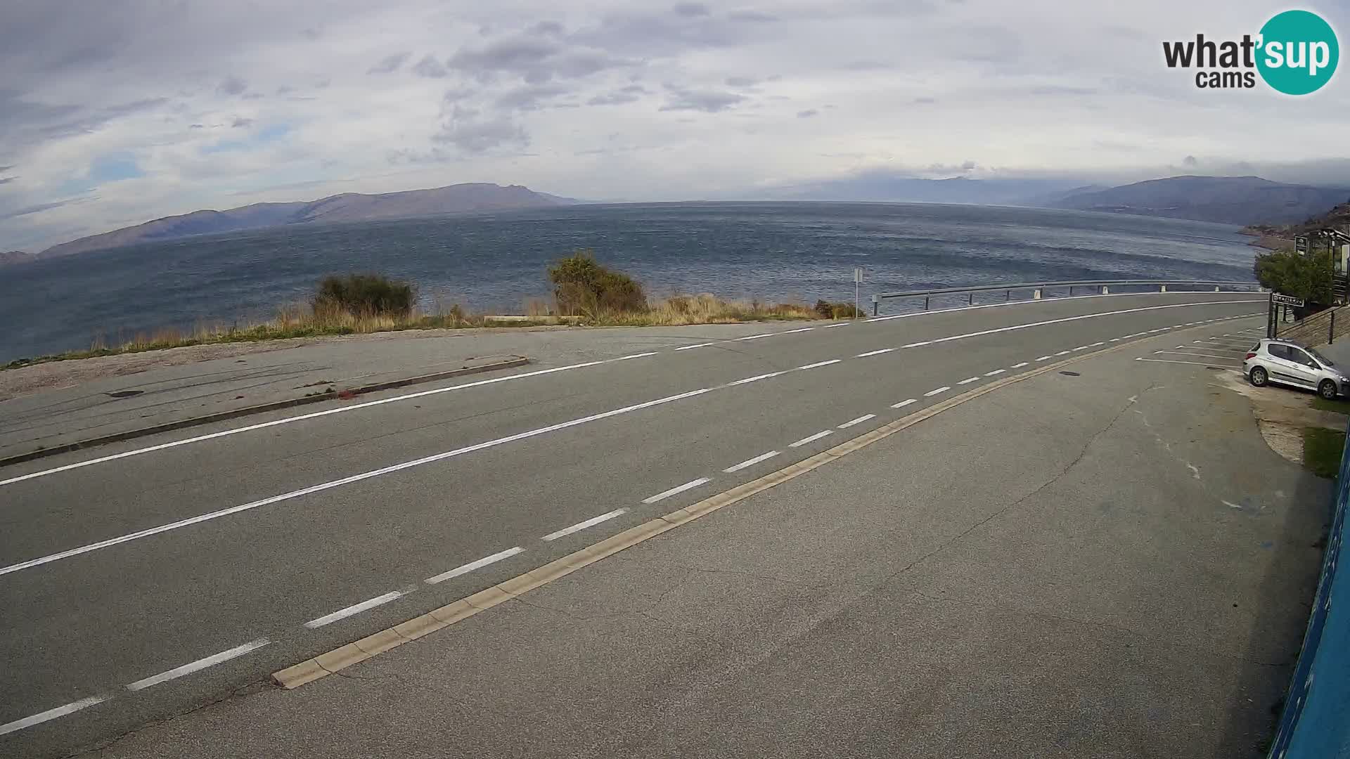 Webcam Adria-Autobahn D8 bei SENJ – Blick auf die Insel KRK