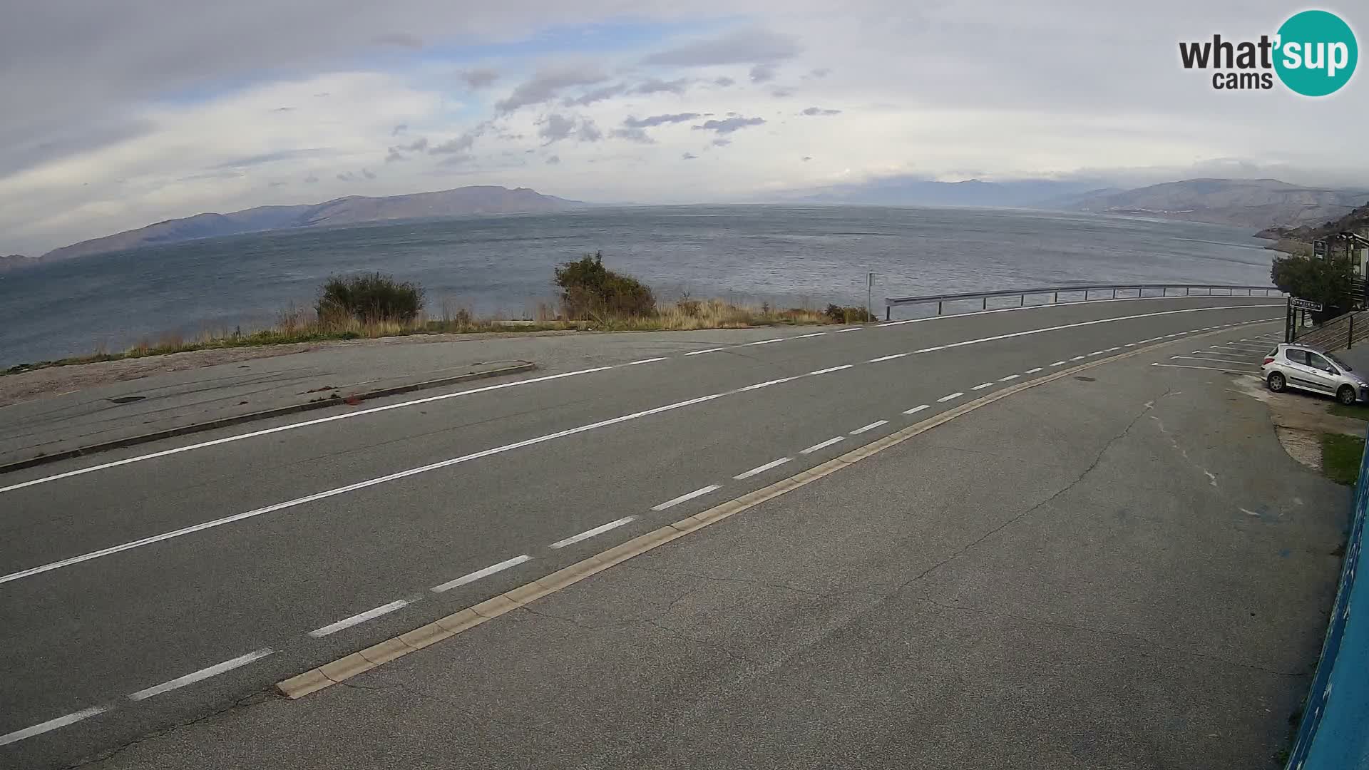 Webcam Adria-Autobahn D8 bei SENJ – Blick auf die Insel KRK