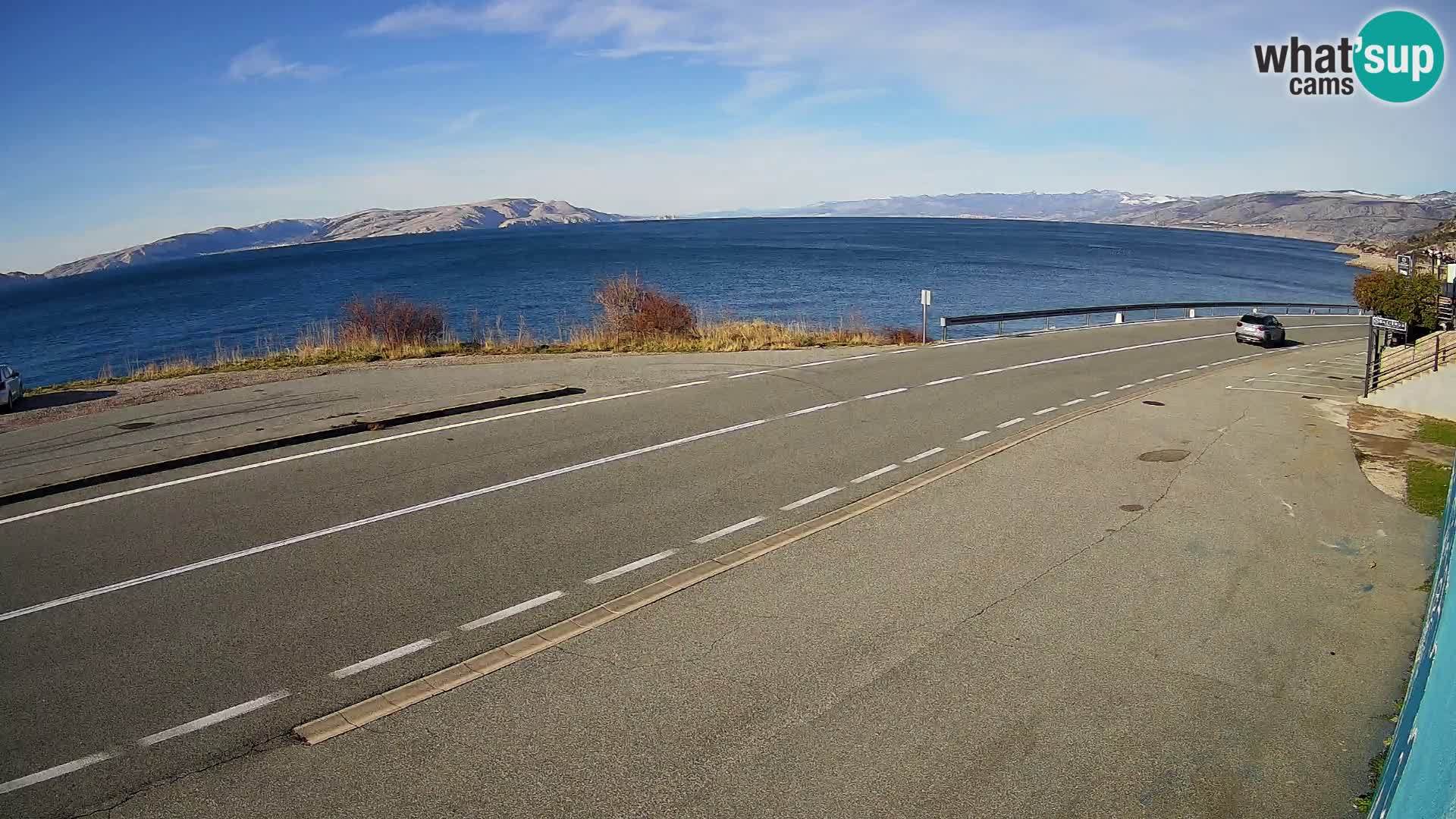 Webcam Adria-Autobahn D8 bei SENJ – Blick auf die Insel KRK