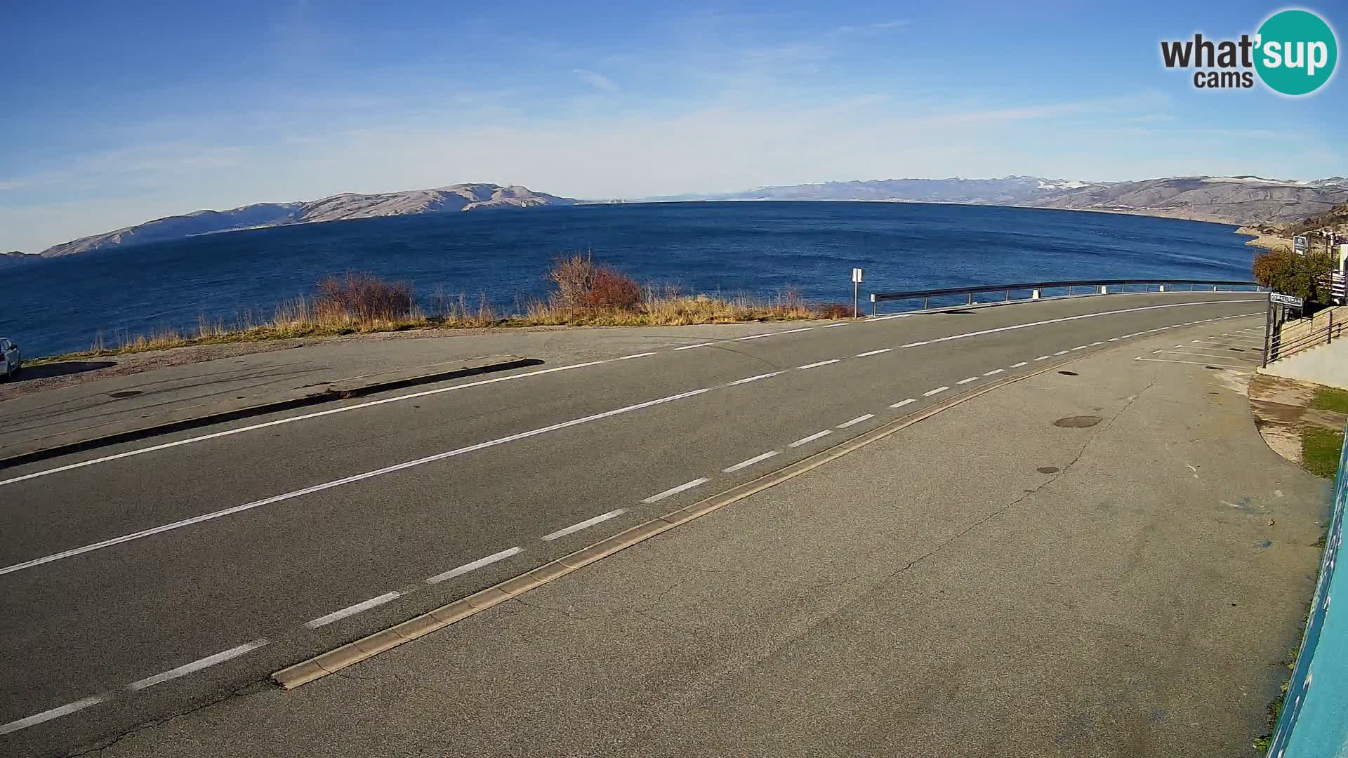 Webcam Adriatic highway D8 near SENJ – view to KRK island