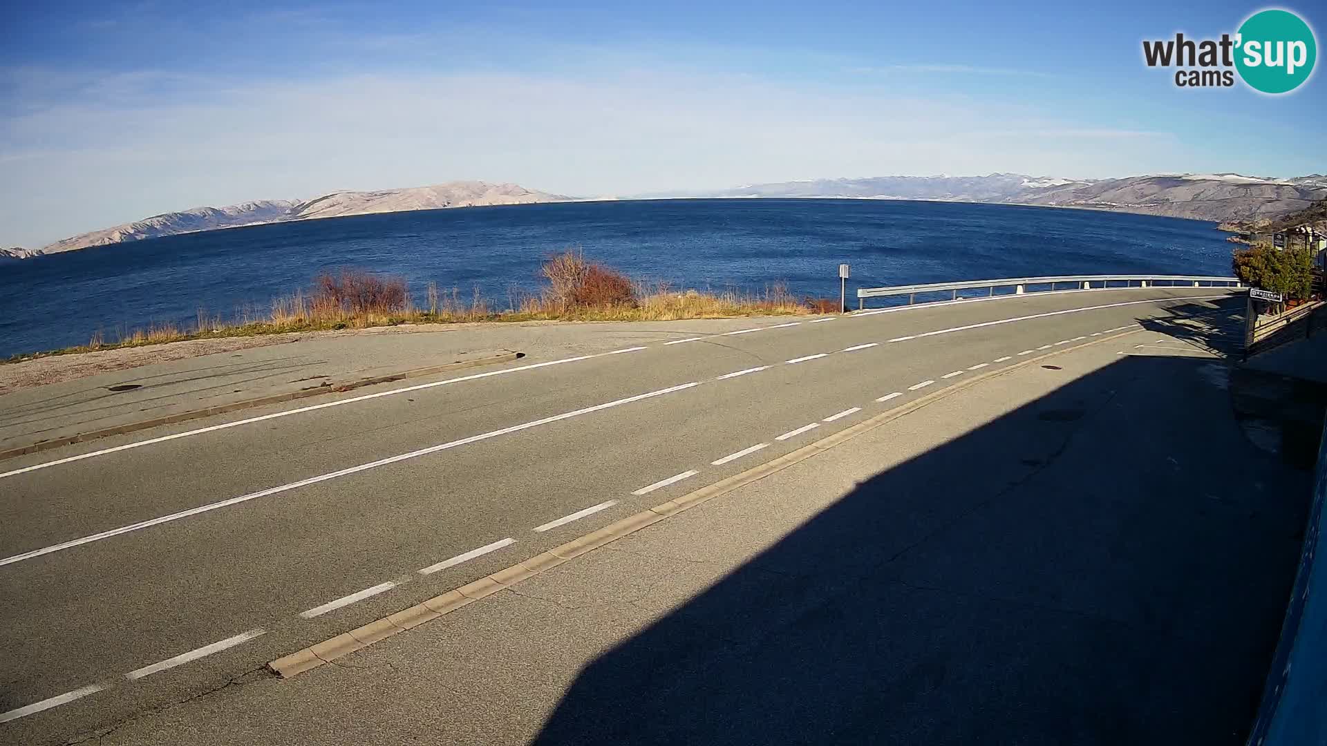 Webcam Adriatic highway D8 near SENJ – view to KRK island