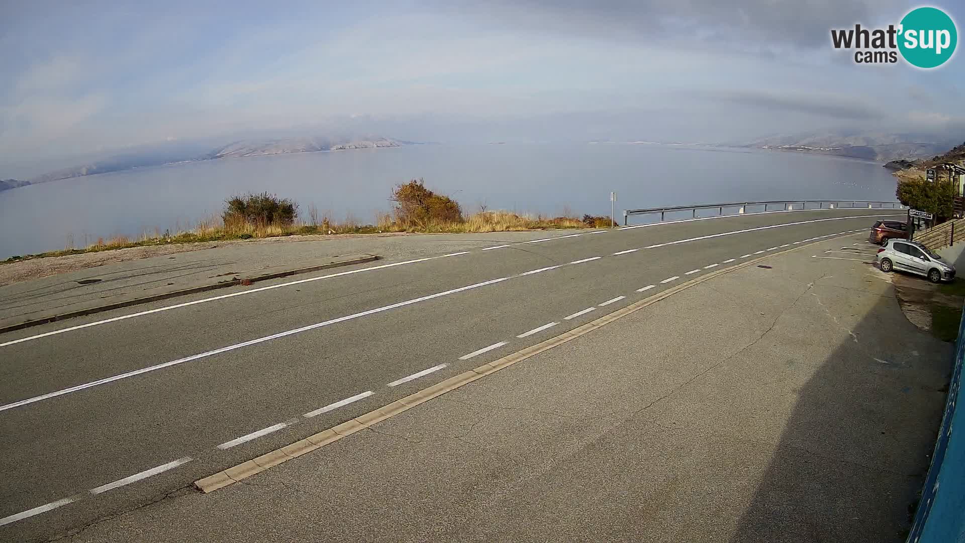 Webcam Adria-Autobahn D8 bei SENJ – Blick auf die Insel KRK